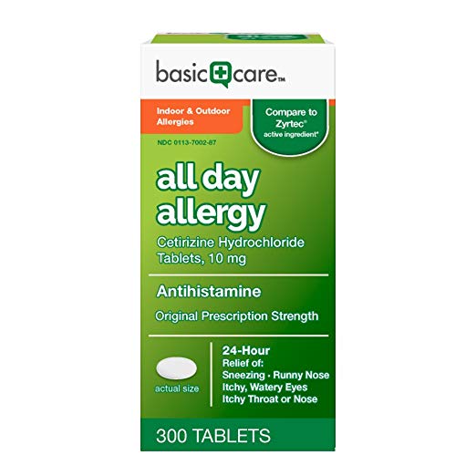 All Day Allergy Cetirizine Hcl Tablets, 10 mg, 300 Count