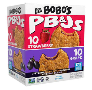 Bobo's PB&Js Oat Sandwich Bar, Variety Pack, 2.1 oz, 20-count