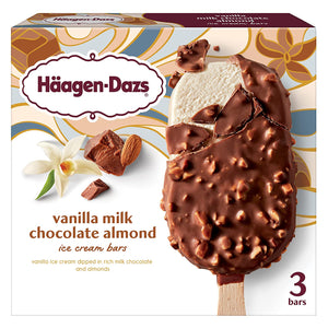 Ice cream Haagen-Dazs Ice Cream Bars, Vanilla Milk Chocolate Almond Bar,