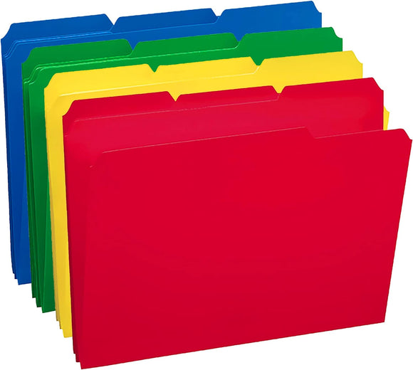 File Folder 1/3 cut Poly assorted colors