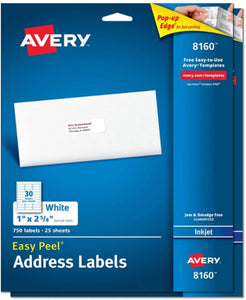 Labels Avery - 5160/8160 1" x 2 -5/8"