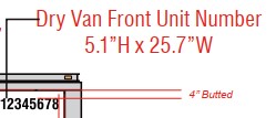 Dry Van Unit Number decal