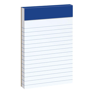 Mini Notepad, Narrow Ruled, 50 Sheets, White, 3" x 5", 12 per Pack