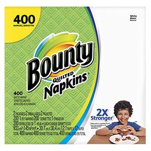 Bounty Paper Napkins, White, 400 Count