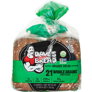 Dave's Organic Bread, 21 Whole Grains, 27 oz, 2 ct