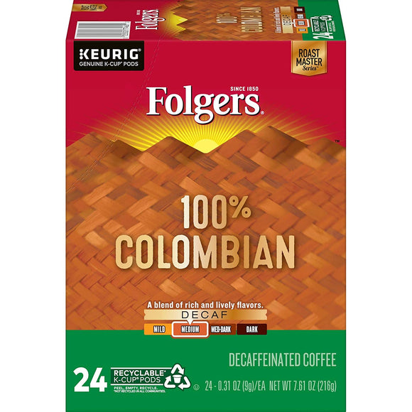 Folgers K cup Columbian decaf