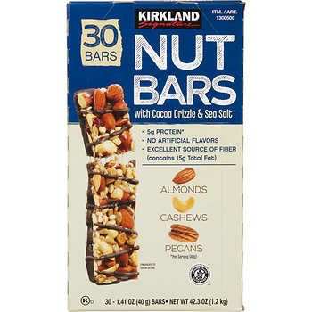 Nut Bars with Cocoa Drizzle and Sea Salt