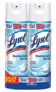 Lysol Disinfectant Spray, Crisp Linen, 38oz (2X19oz)