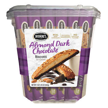 Nonni’s Biscotti, Almond Dark Chocolate, 1.33 oz, 25-count