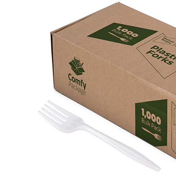 Plastic Forks Medium Weight - White (1000 Count)