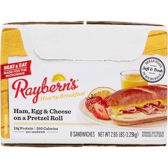 Raybern's Breakfast Sandwich, Ham, Egg & Cheese, 5.7 oz, 8 ct