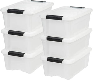 Storage Bin Tote Organizing 6 pack 12QT